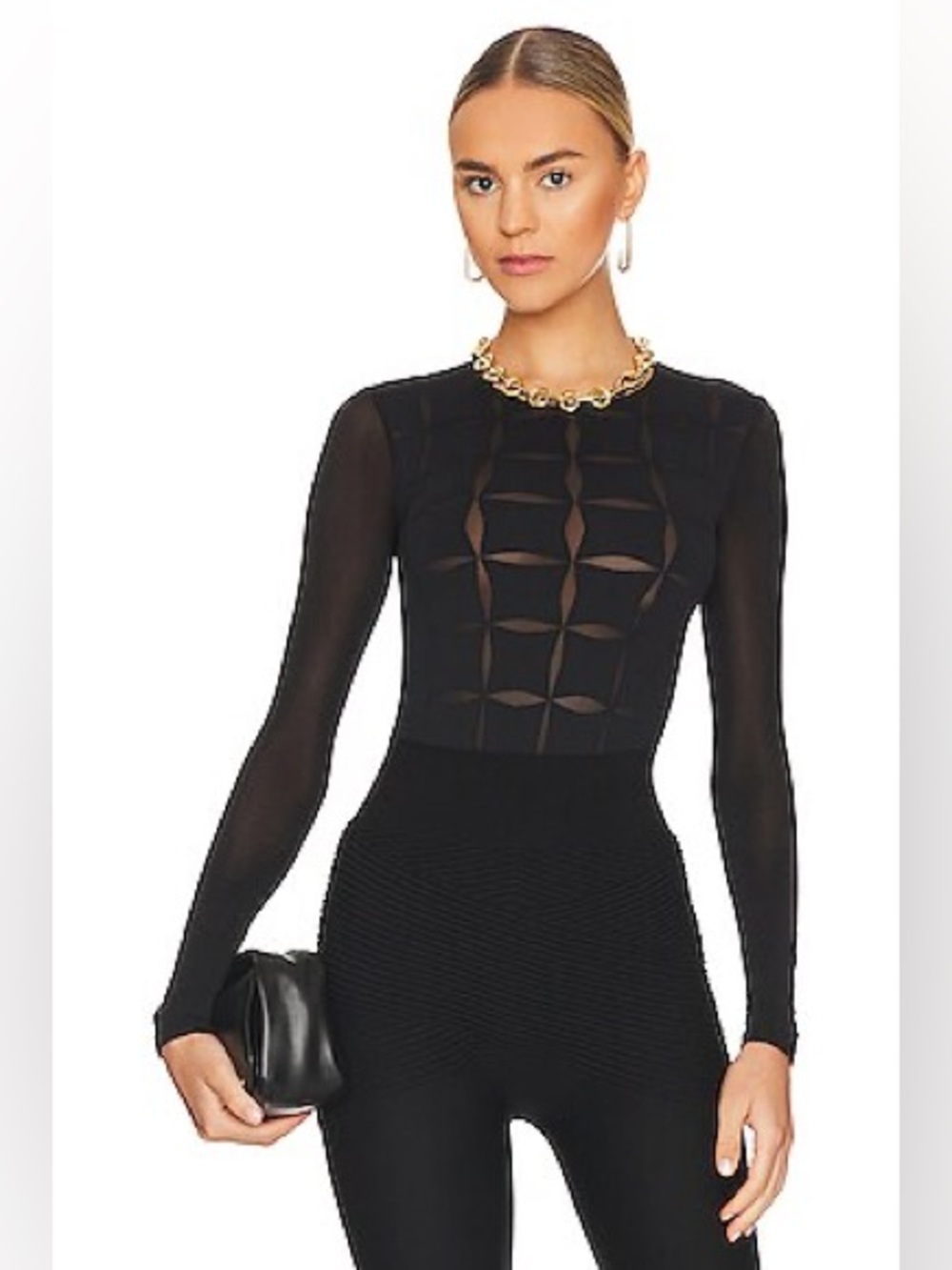 Wolford Anniversary String Bodysuit in Red & Black